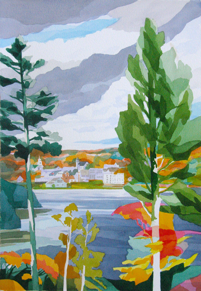 Framed 30” x 24”, Analytic Transparent Watercolor.