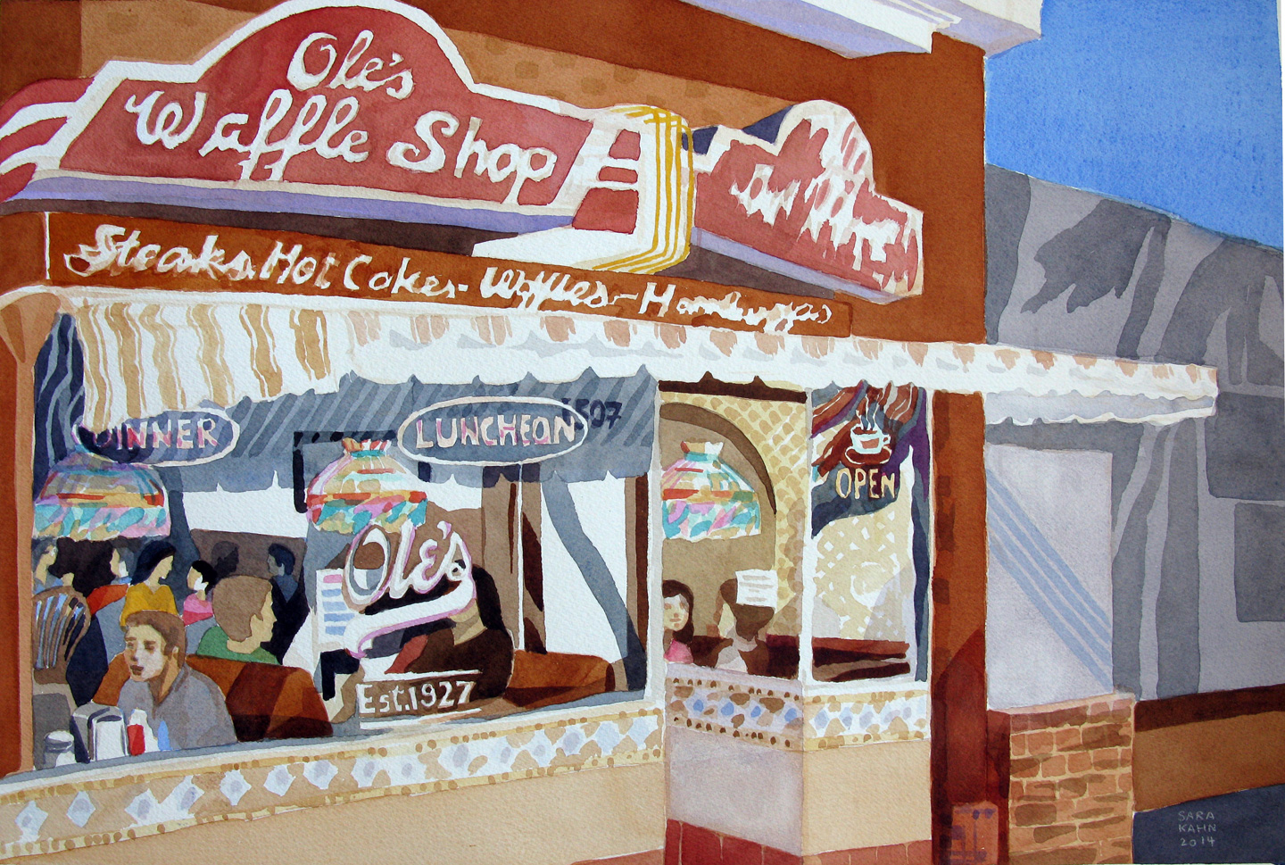 Framed 30” x 24”, Analytic Transparent Watercolor.