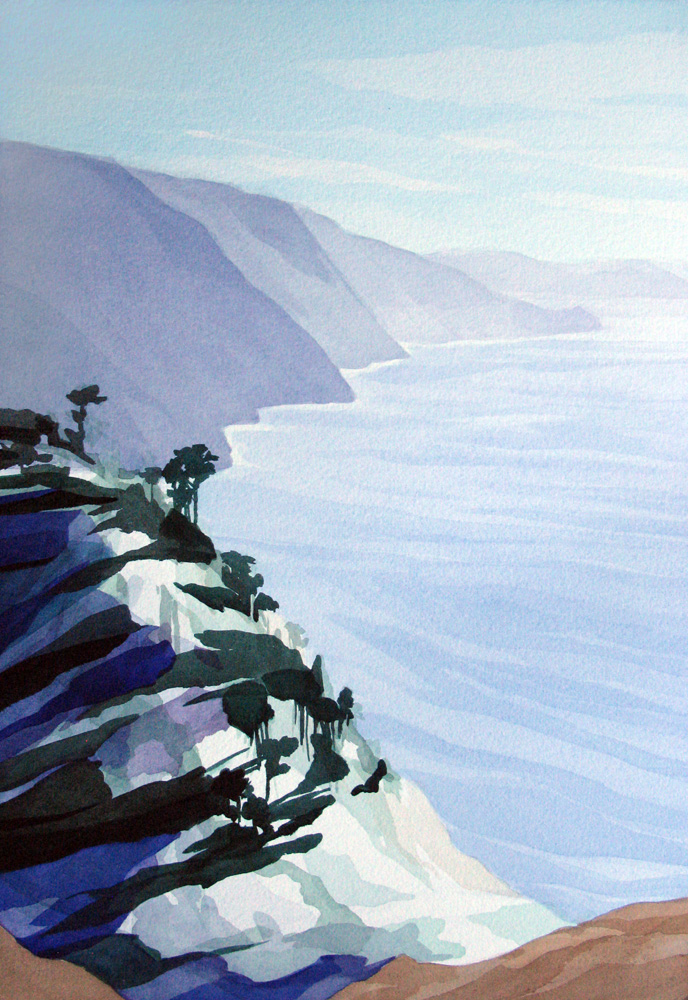 Framed 29” x 35”, Analytic Transparent Watercolor.