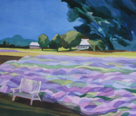 <b>Applegate Lavender Farm </b> <br>
July 2014, Medford, Oregon.<br>
<font color= "#cc8649">★ Honorable mention, Oregon Lavender Festival
Plein Air Paint out 2014 </font><br>
<a href="http://sarakahn.net/abstraction-and-detail-2/"><b><u>Abstraction and Detail</u></b></a> Framed 35” x 29”