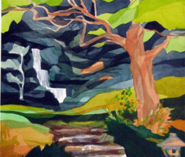 <b> Hakone Gardens </b> Analytic Transparent Watercolor by Sara Kahn
