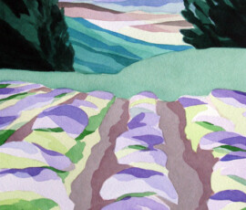 <b>Mount Hood and Lavender</b> Analytic Transparent Watercolors